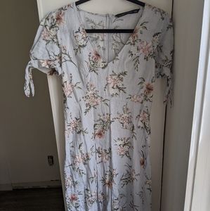 Zara Linen Floral Dress